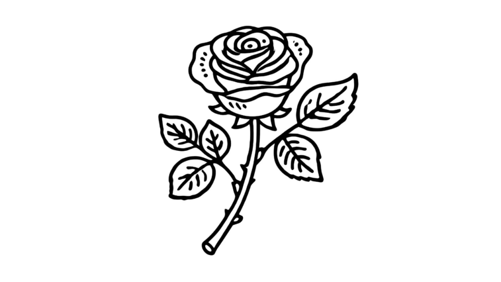 「バラの花」の塗り絵