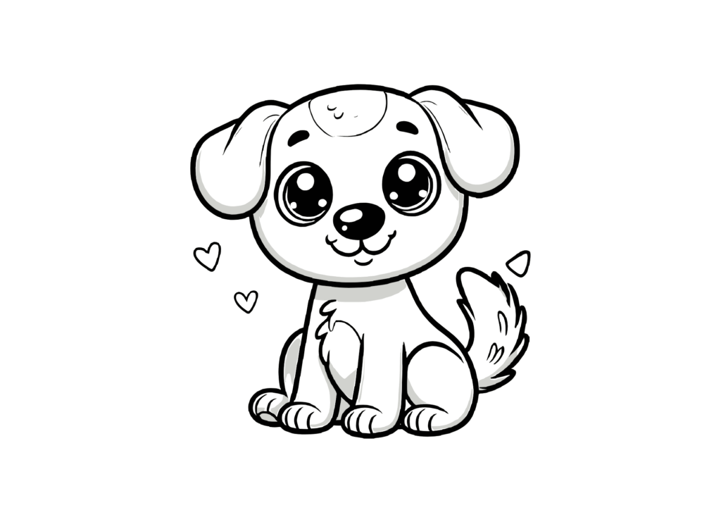 『かわいい子犬』の塗り絵