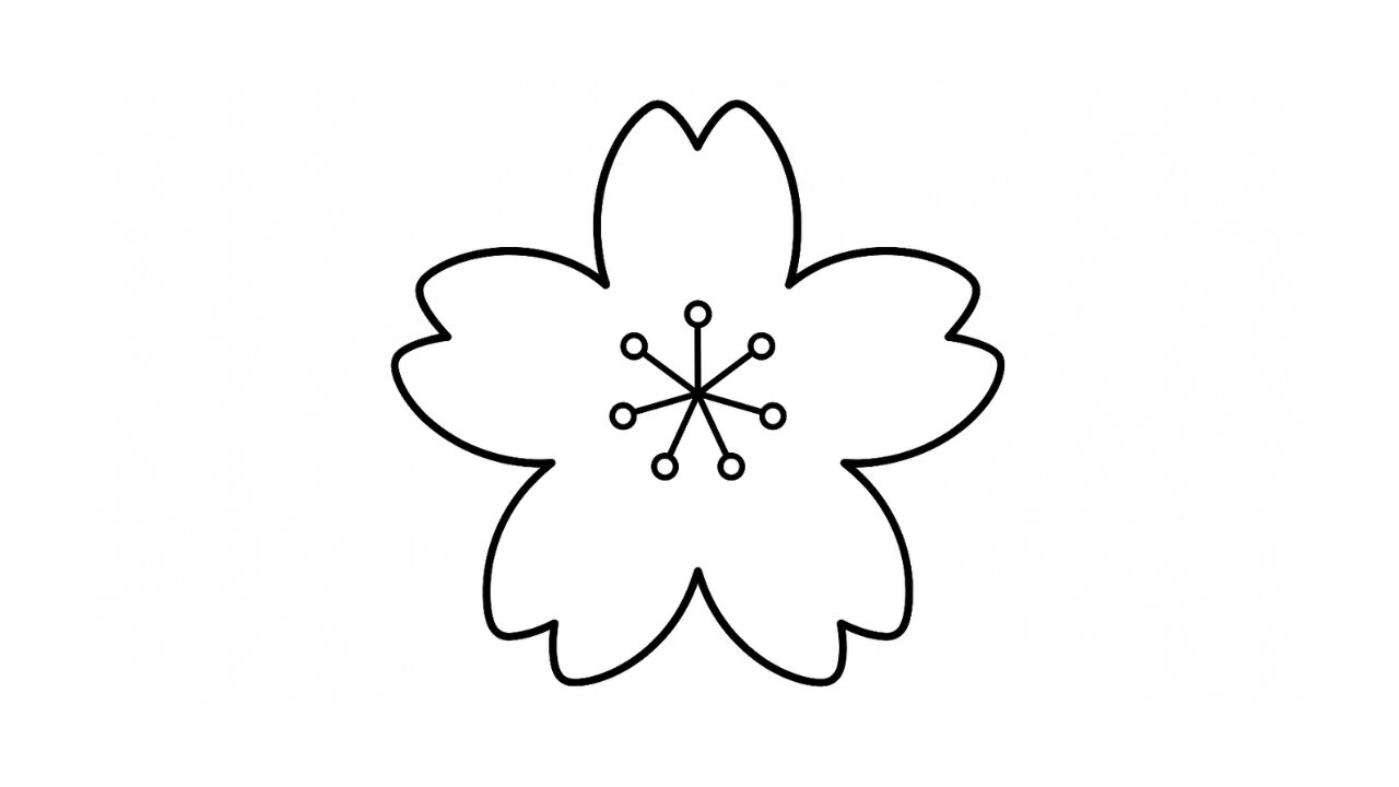高齢者向け 桜の花びらのやさしい塗り絵