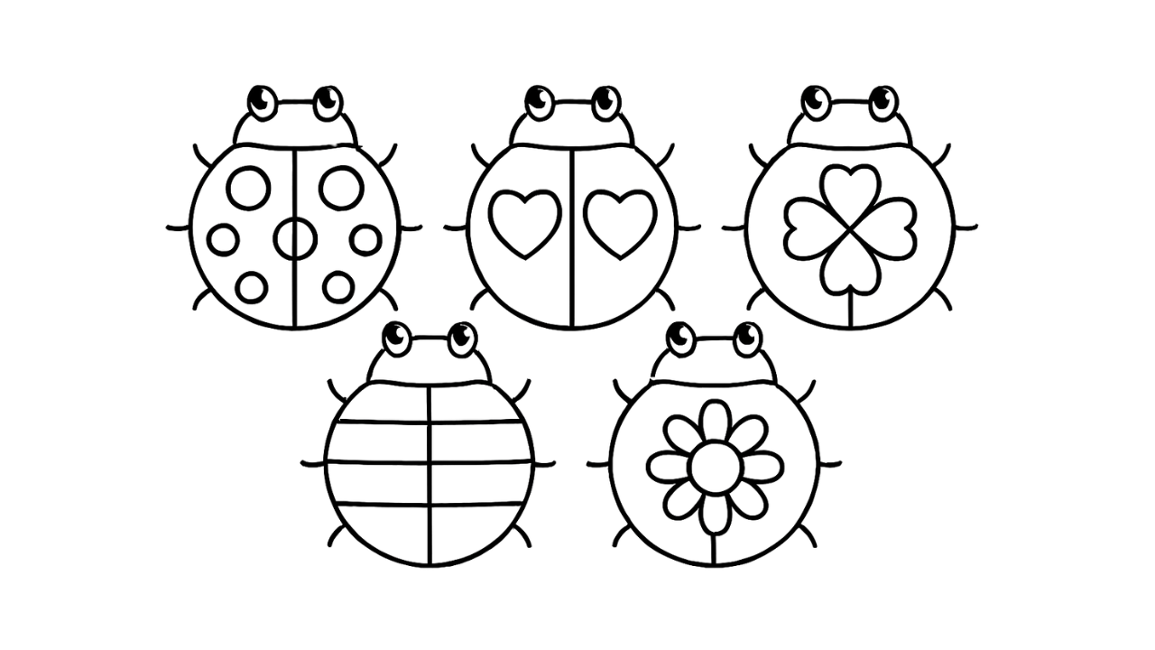 てんとう虫かわいい 幼児向け無料塗り絵ダウンロードしてプリントしよう
