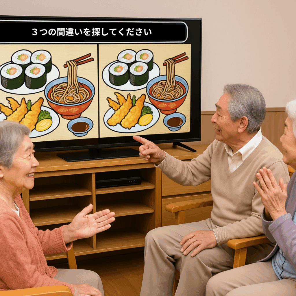 【高齢者向け間違い探し動画】テレビでも楽しめる!シニアに人気の無料脳トレYouTubeチャンネルを紹介