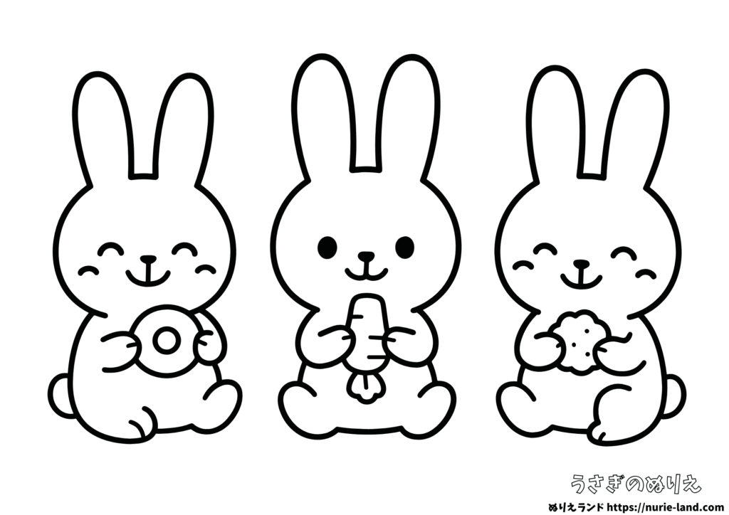 かわいいウサギの塗り絵｜子供が楽しめる無料ダウンロード素材