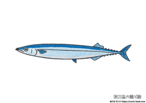 秋刀魚の塗り絵｜秋の味覚を丁寧に塗ろう｜高齢者向け見本付き無料ダウンロード