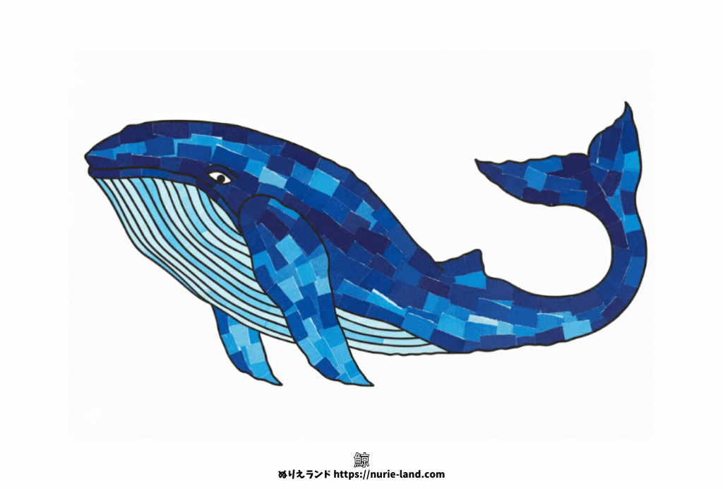 鯨の無料塗り絵｜夏にぴったりの海の生き物｜幼児向け・高齢者向けちぎり絵下絵