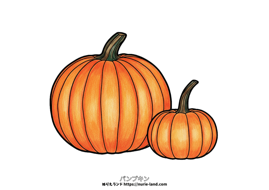 パンプキン／塗り絵／ハロウィン／秋／高齢者向け／簡単／無料ダウンロード