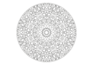 クリスマス模様の曼荼羅ぬりえイラスト｜大人向け｜繊細で美しい｜冬の癒し素材｜無料ダウンロード