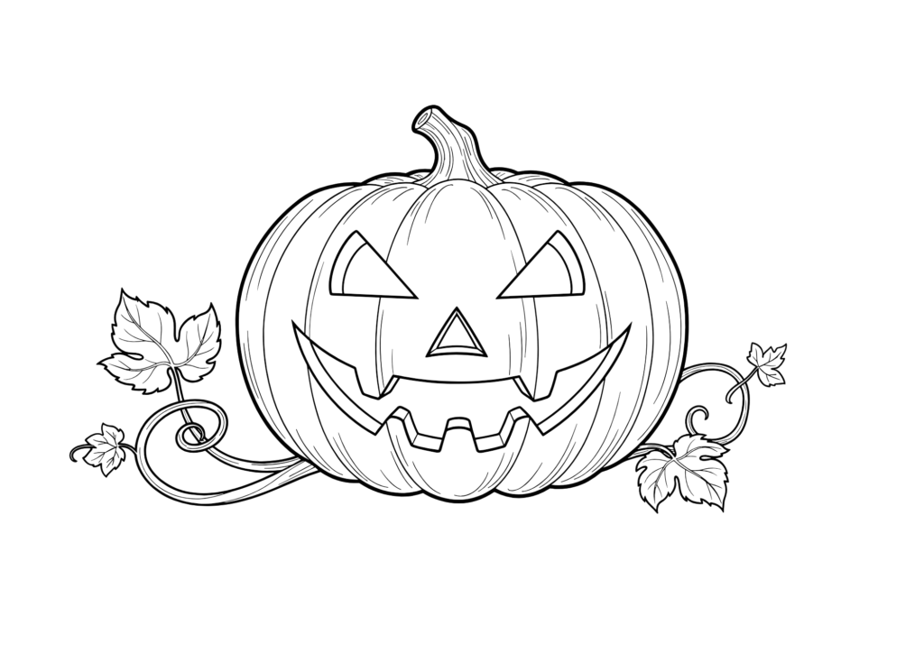 ジャック・オー・ランタンの塗り絵｜高齢者向け｜リアルで塗りごたえあり｜秋のハロウィン無料ぬりえ