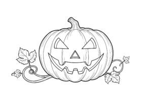 ジャック・オー・ランタンの塗り絵｜高齢者向け｜リアルで塗りごたえあり｜秋のハロウィン無料ぬりえ