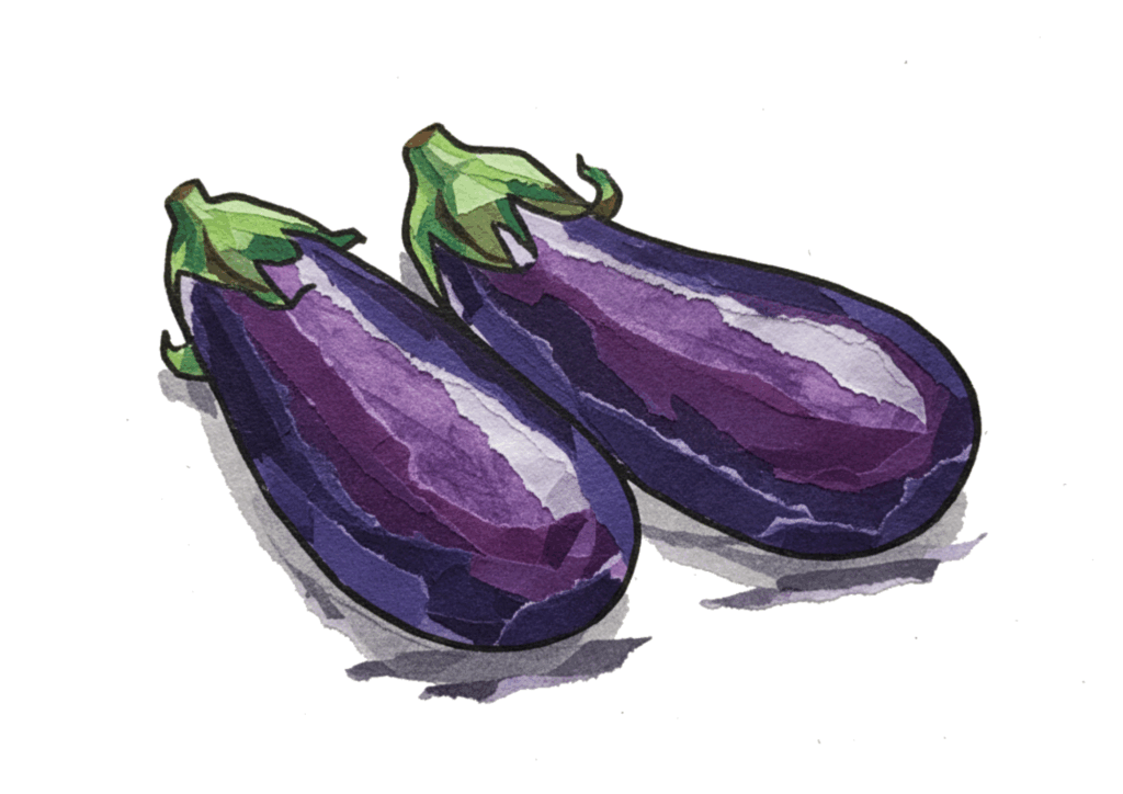 秋茄子の無料ぬりえ｜高齢者・幼児向け｜ちぎり絵にもOK｜秋の野菜｜ダウンロード