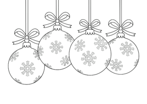クリスマスオーナメントの無料ぬりえイラスト|子供向け|簡単・かわいい飾り素材|冬イベント|ダウンロード