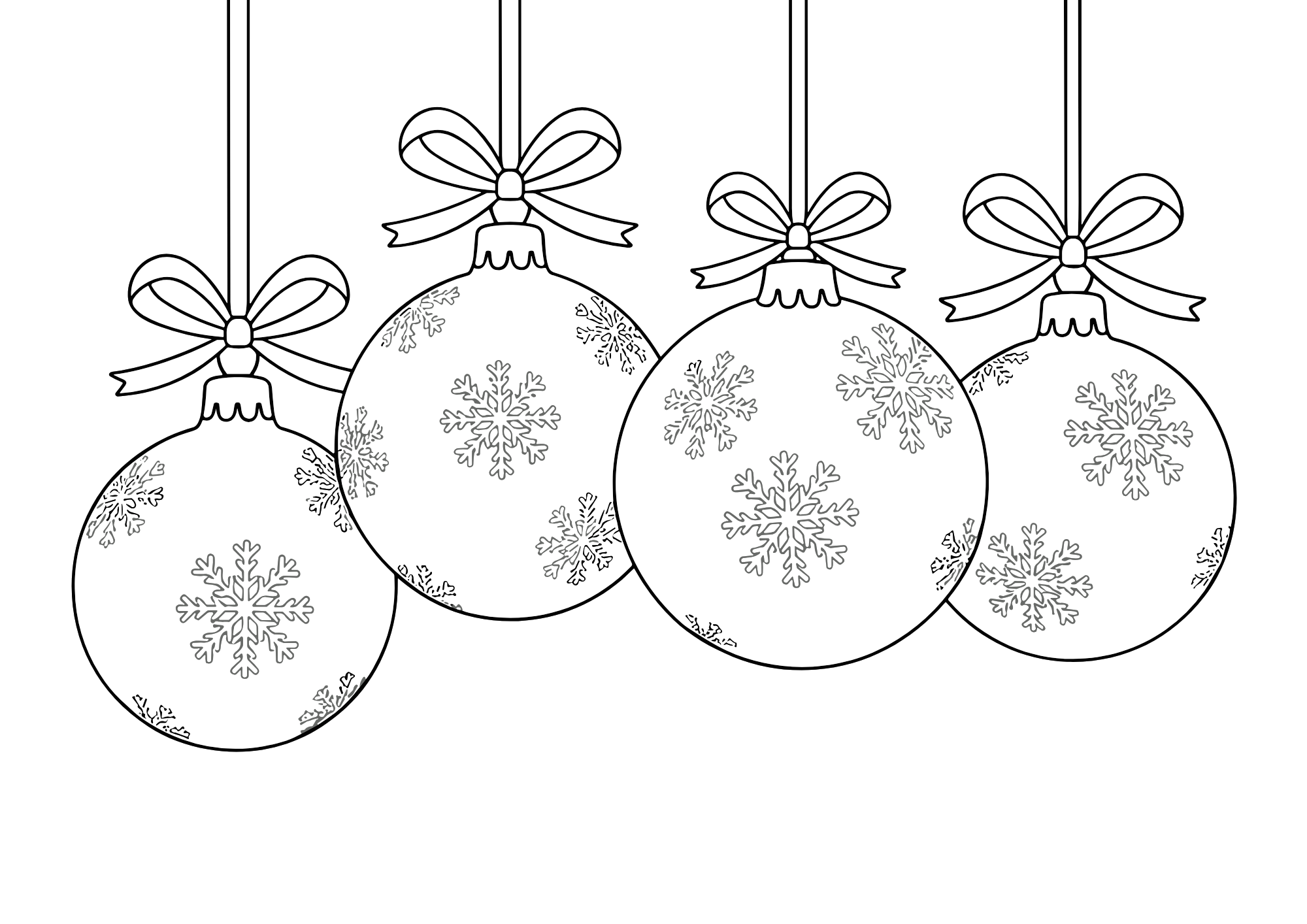 クリスマスオーナメントの無料ぬりえイラスト｜子供向け｜簡単・かわいい飾り素材｜冬イベント｜ダウンロード