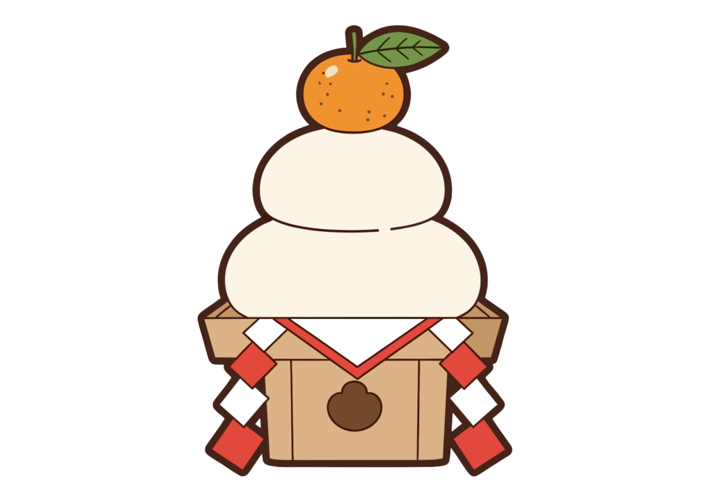 鏡餅の無料ぬりえイラスト｜幼児〜高齢者向け｜ちぎり絵にも｜お正月ぬりえ素材｜ダウンロード