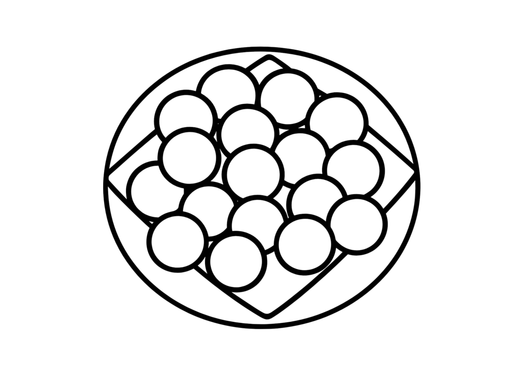 節分の豆菓子ぬりえイラストの塗り絵 白黒 無料ダウンロード 印刷用