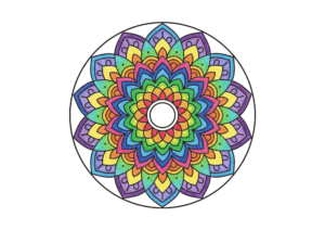 曼荼羅の無料ぬりえイラスト｜大人向け｜リラックス｜見本付き｜ダウンロード