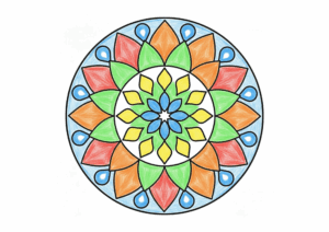 曼荼羅の無料ぬりえイラスト｜高齢者・子供向け｜初心者でも塗りやすい｜癒しの図形アート｜ダウンロード