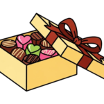 バレンタインのチョコレートの塗り絵