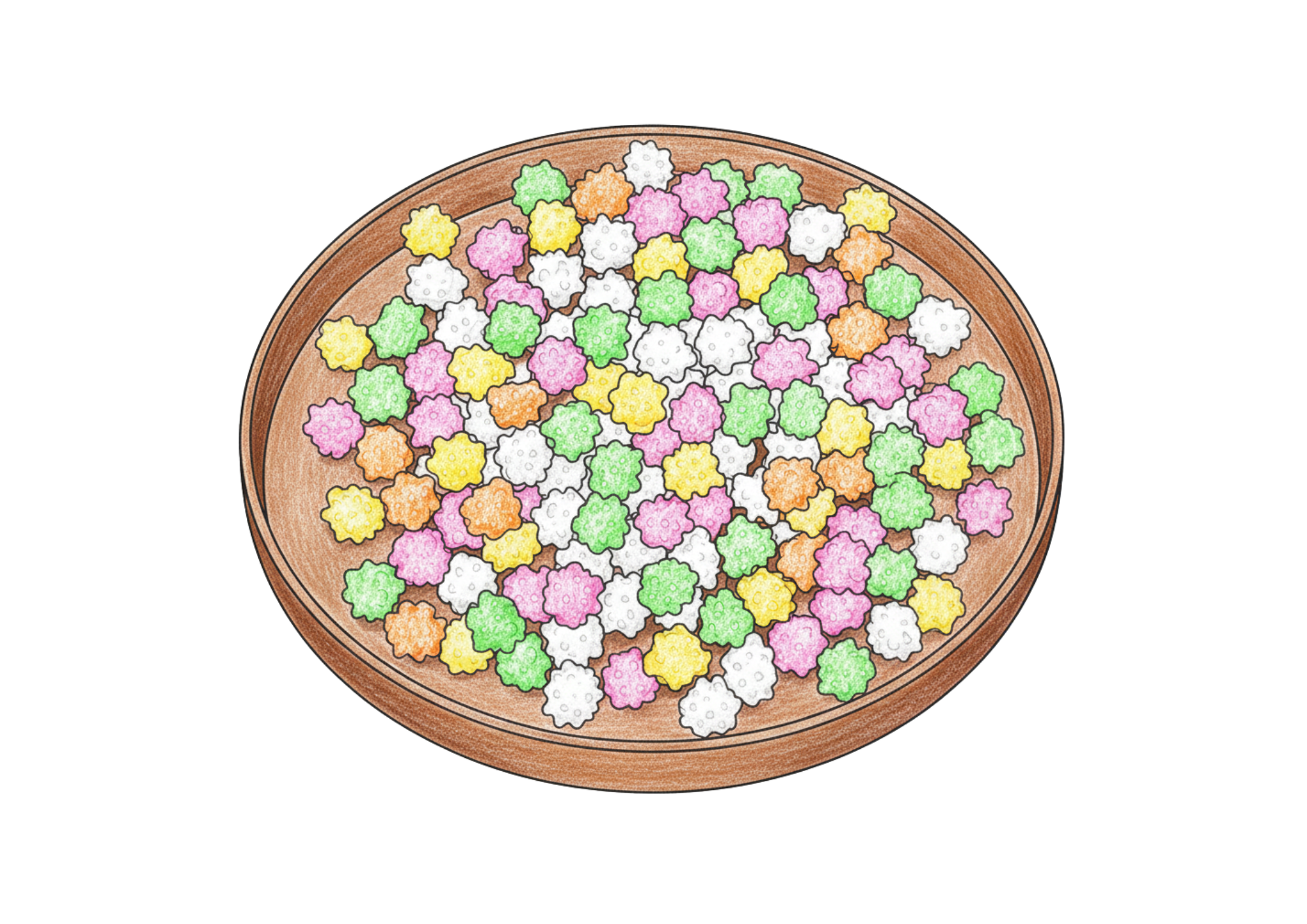 金平糖のイラスト｜無料ダウンロード｜塗り絵｜フリー画像｜素材