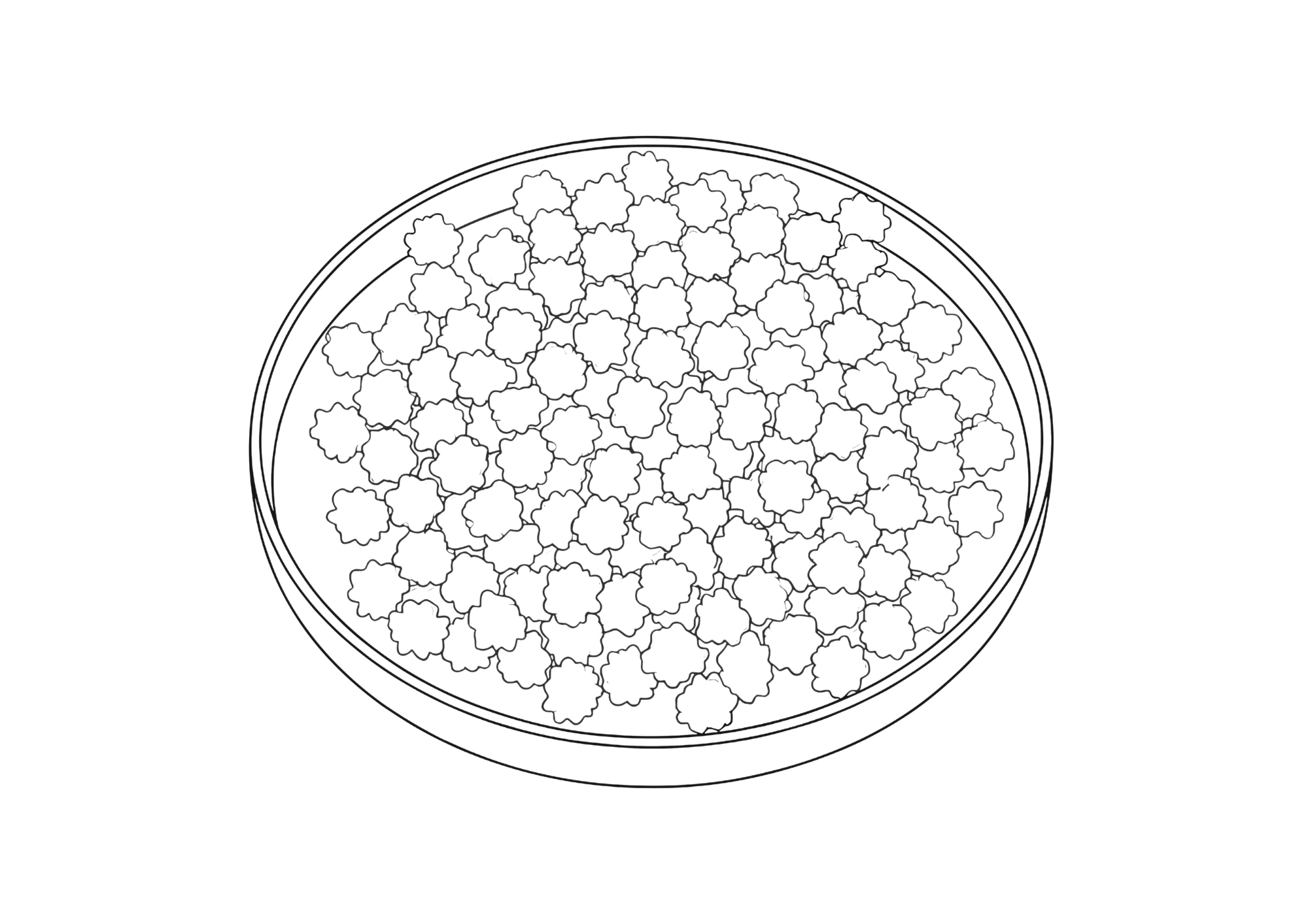 金平糖の塗り絵イラスト｜白黒フリー画像｜無料素材｜高齢者向け