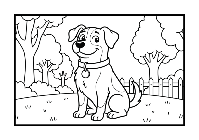 Dog coloring page - free color sample download