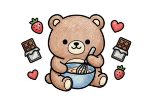 バレンタインくまの塗り絵イラスト｜無料ダウンロード｜塗り絵イラスト｜フリー画像｜子供向け簡単かわいい素材