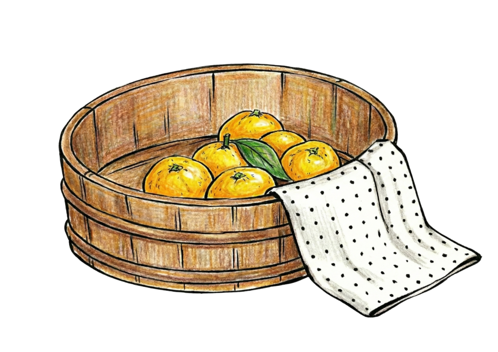 ゆず湯の塗り絵イラスト｜無料ダウンロード｜フリー画像素材