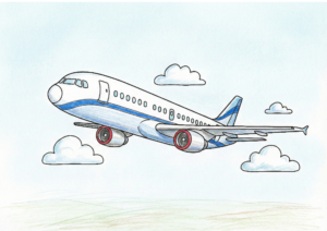 飛行機の塗り絵イラスト｜子供向けの乗り物・空を飛ぶひこうきの無料ダウンロード対応フリー画像素材