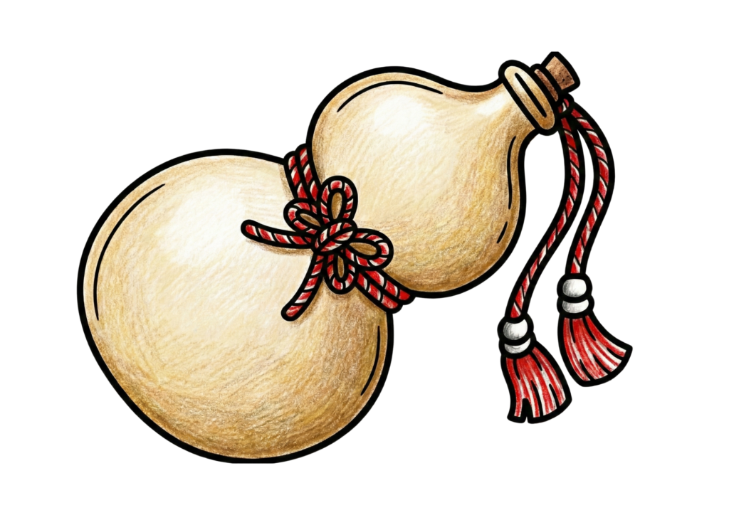 無料でダウンロードできるひょうたんの塗り絵イラスト｜太線・フリー画像素材