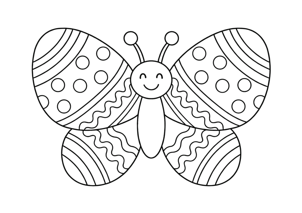 かわいい蝶々の塗り絵 白黒 無料ダウンロード 印刷用