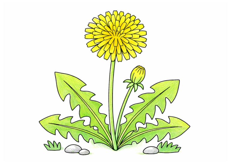 Dandelion coloring page