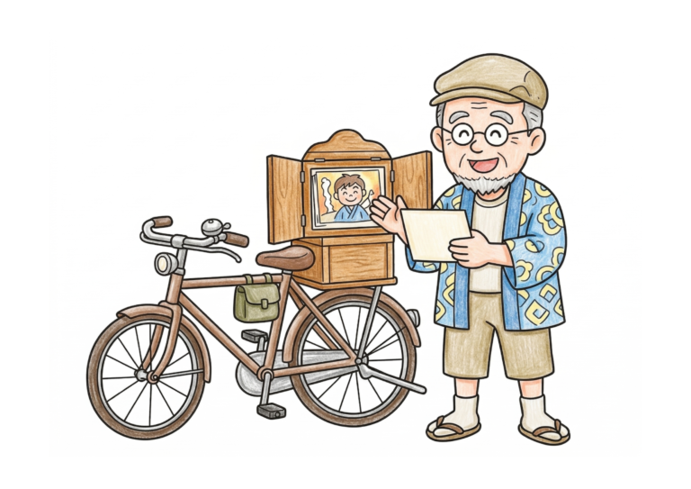 紙芝居の塗り絵イラスト｜大人・高齢者向け 無料ダウンロード（塗り絵フリー画像素材）