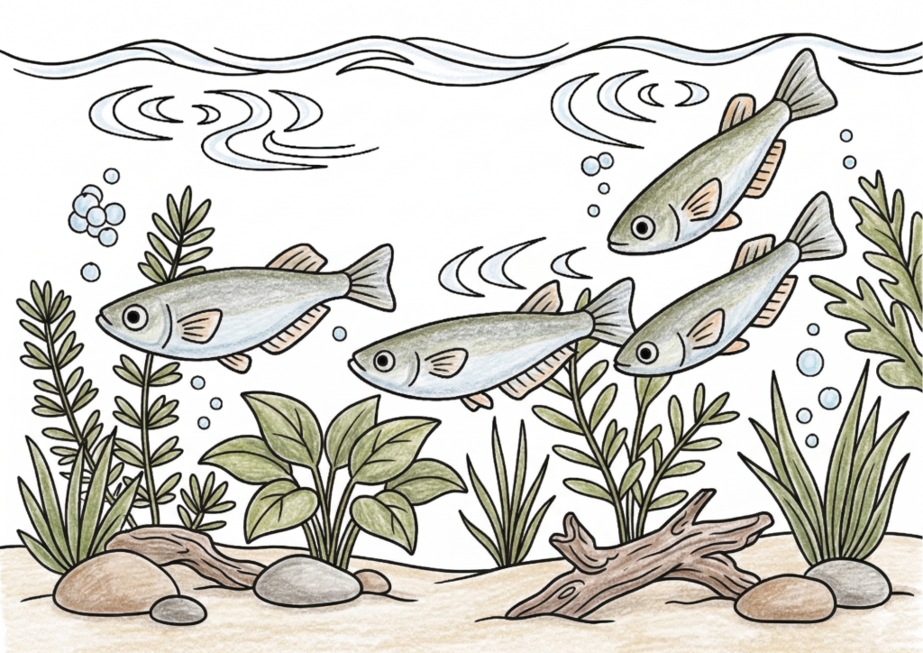 メダカの塗り絵 カラー見本