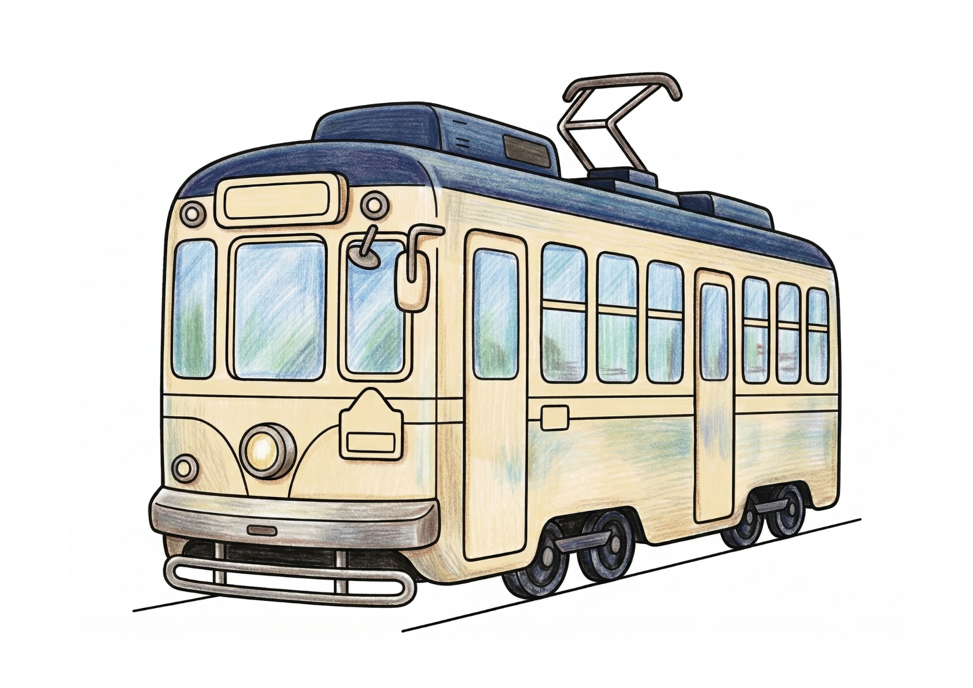 路面電車の塗り絵 カラー見本