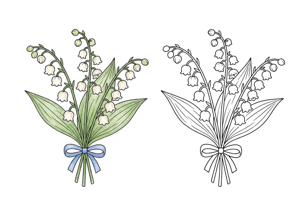 スズランの塗り絵 カラー見本