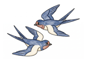 ツバメの塗り絵 カラー見本