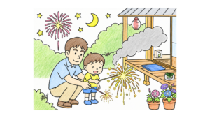 花火の塗り絵 アイキャッチ