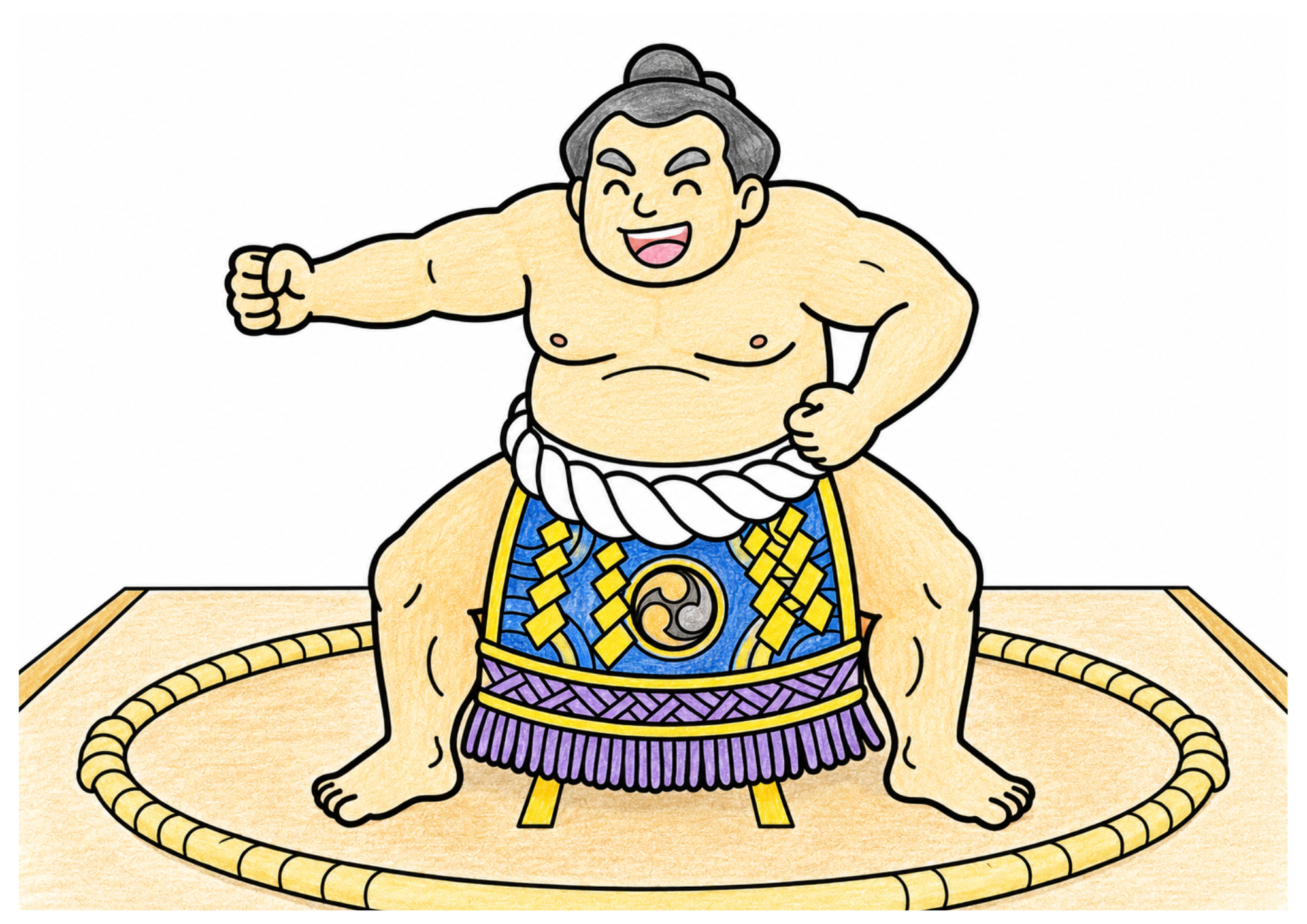 力士(お相撲さん)の塗り絵 カラー見本