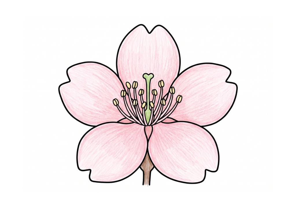 サクラの花の塗り絵 カラー見本
