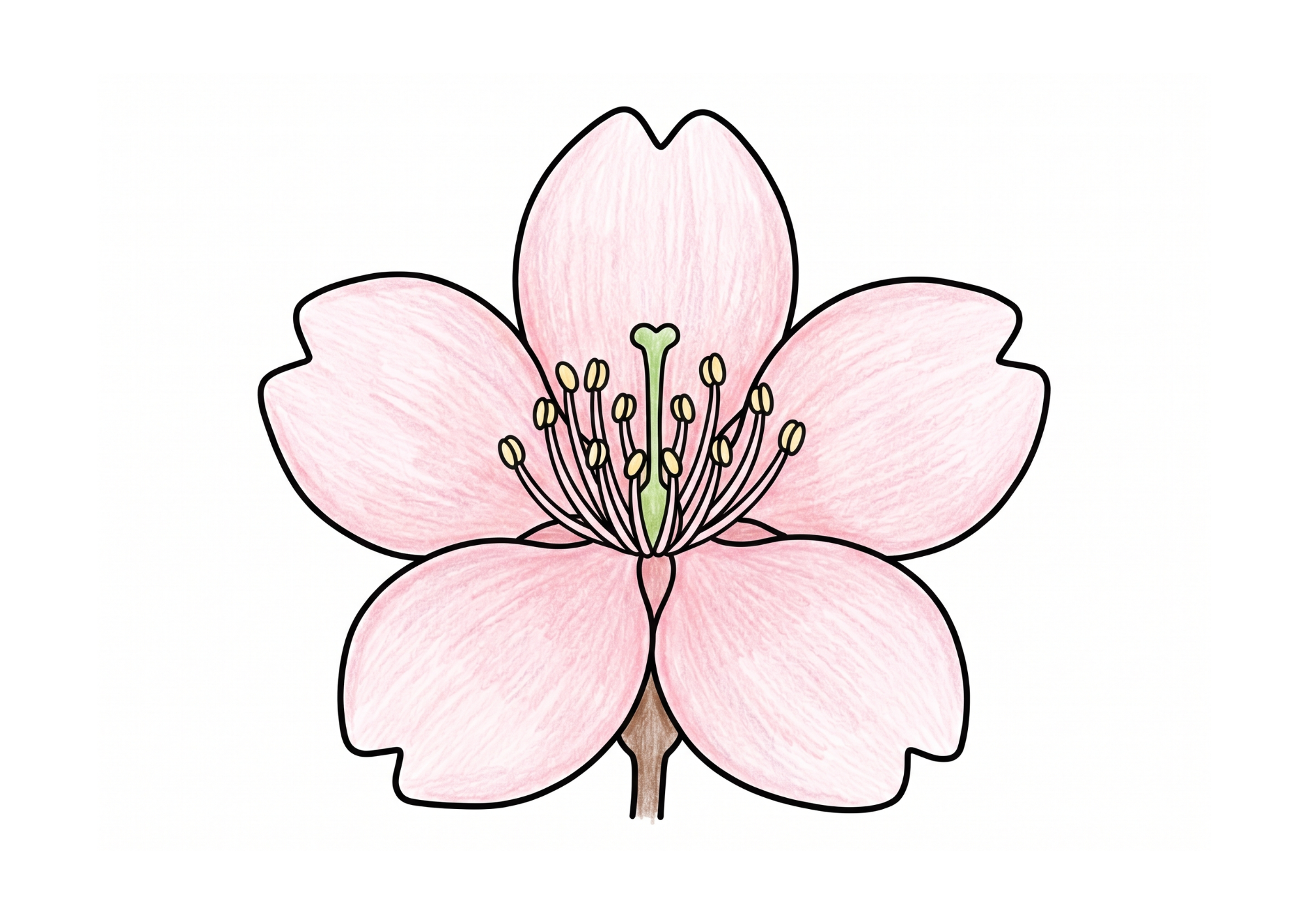 サクラの花の塗り絵 カラー見本