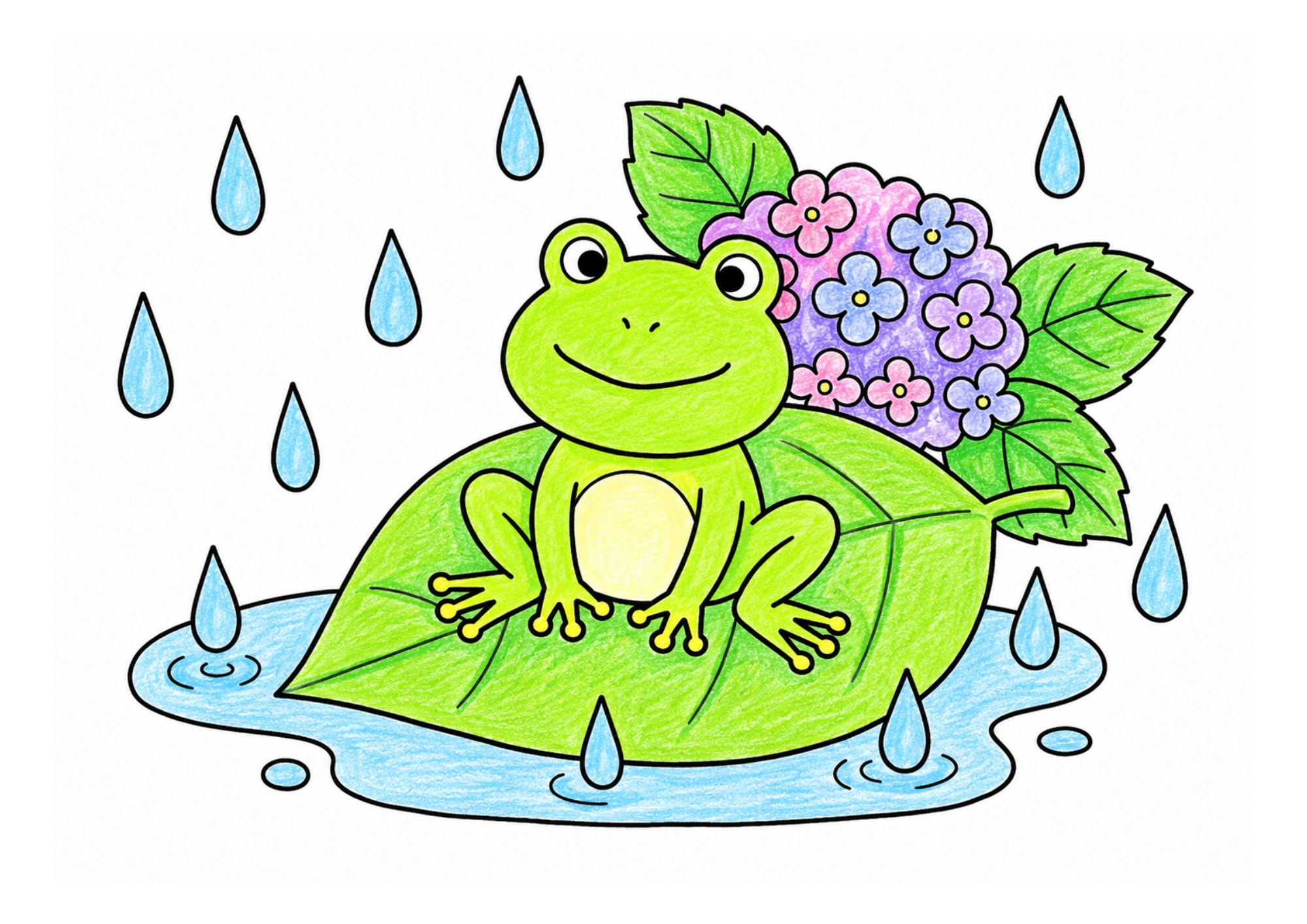 カエルと紫陽花 カラー見本