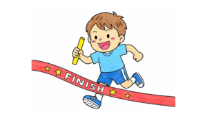 運動会かけっこの塗り絵 アイキャッチ