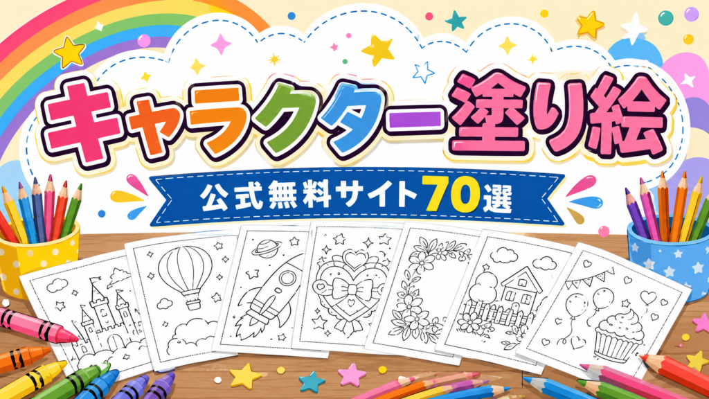 キャラクター塗り絵 公式無料サイト70選のアイキャッチ