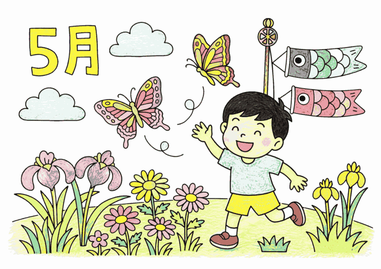 5月の塗り絵イラスト
