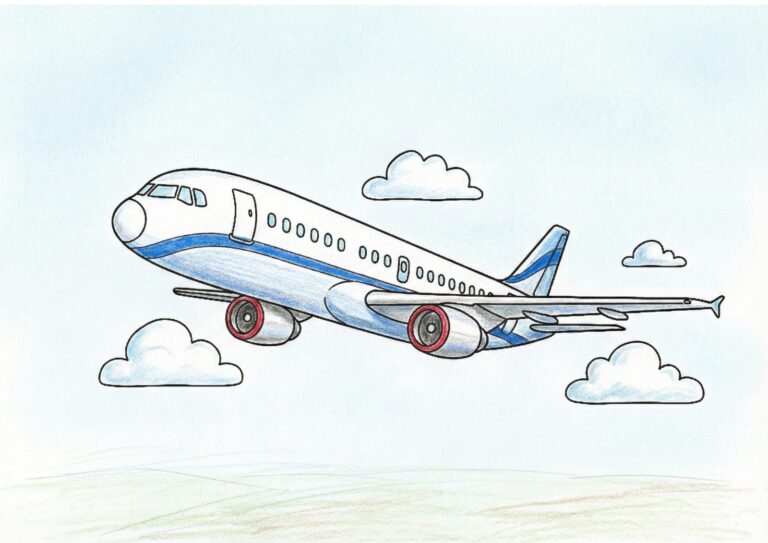 飛行機の塗り絵イラスト