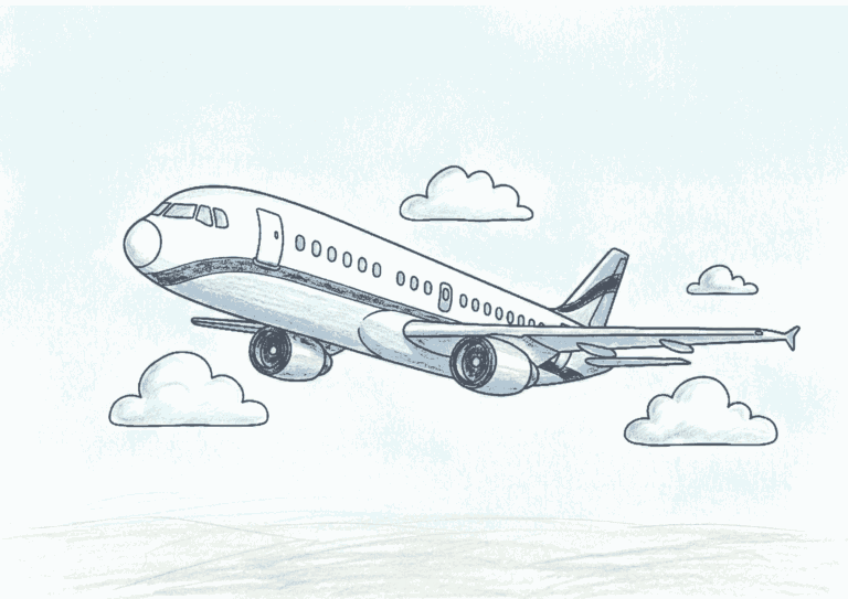 飛行機の塗り絵イラスト