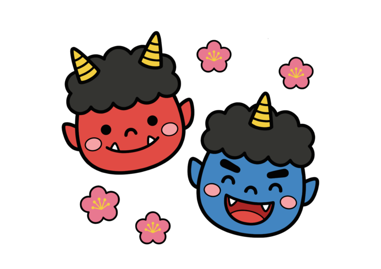 赤鬼と青鬼の塗り絵