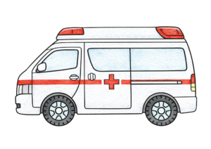 救急車の塗り絵イラスト