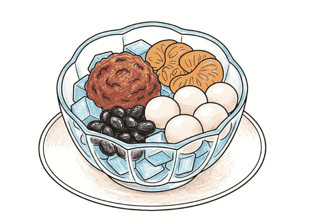 あんみつの塗り絵 カラー見本
