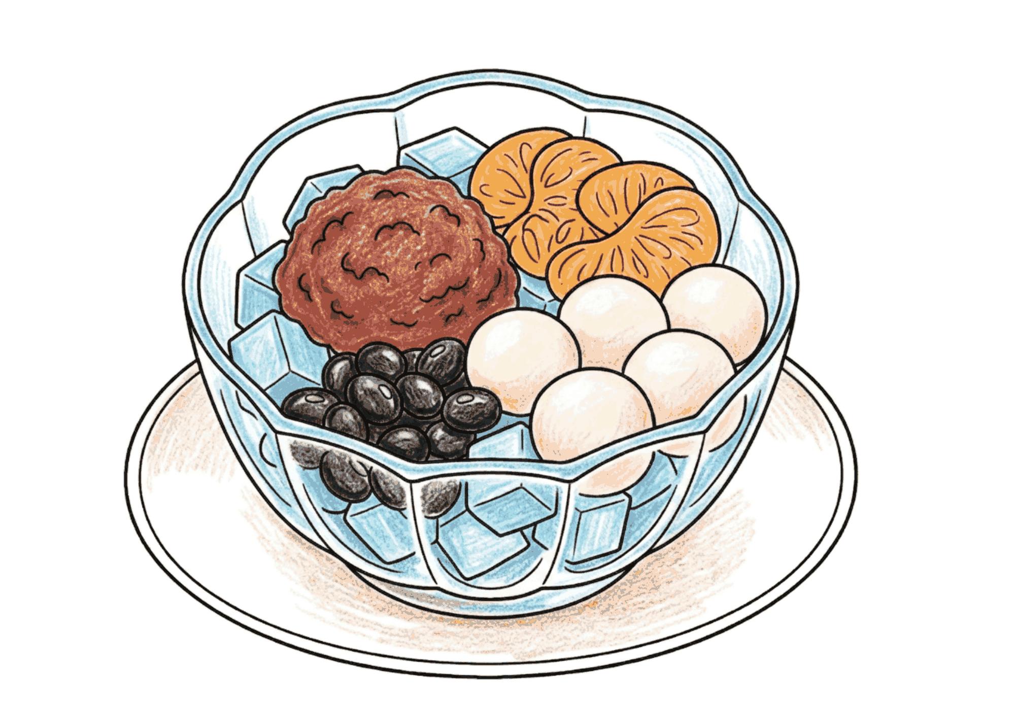 あんみつの塗り絵 カラー見本