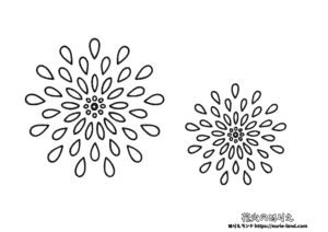 簡単な花火のぬりえ｜幼児や高齢者にぴったり｜無料配布中