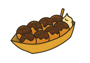 たこ焼きのぬりえ｜夏祭りの人気フードを楽しく塗ろう｜無料ダウンロード